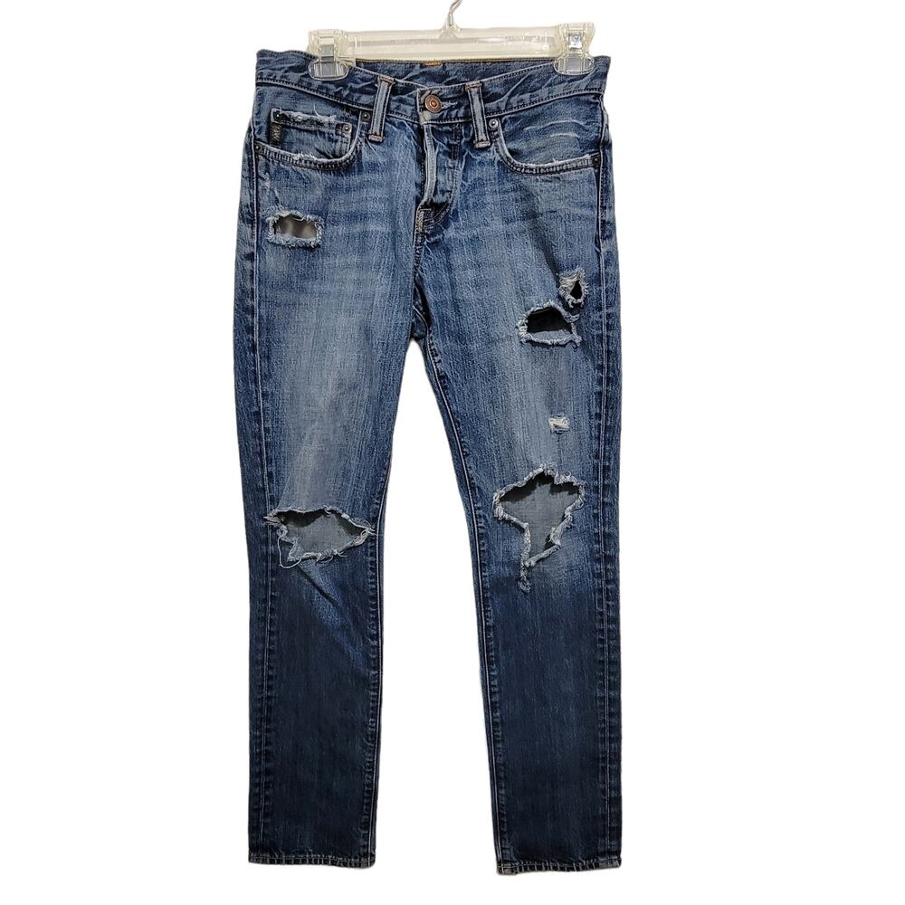 Abercrombie & Fitch Mens Button Fly Distressed Straight Leg Jeans Size W28 L30